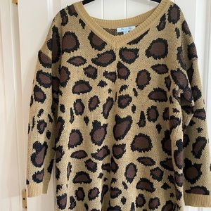 She + sky leopard print sweater dress.  Size M/L.